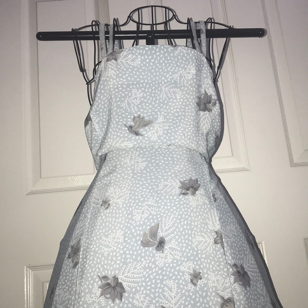 Light Blue Dress with Flower Pattern